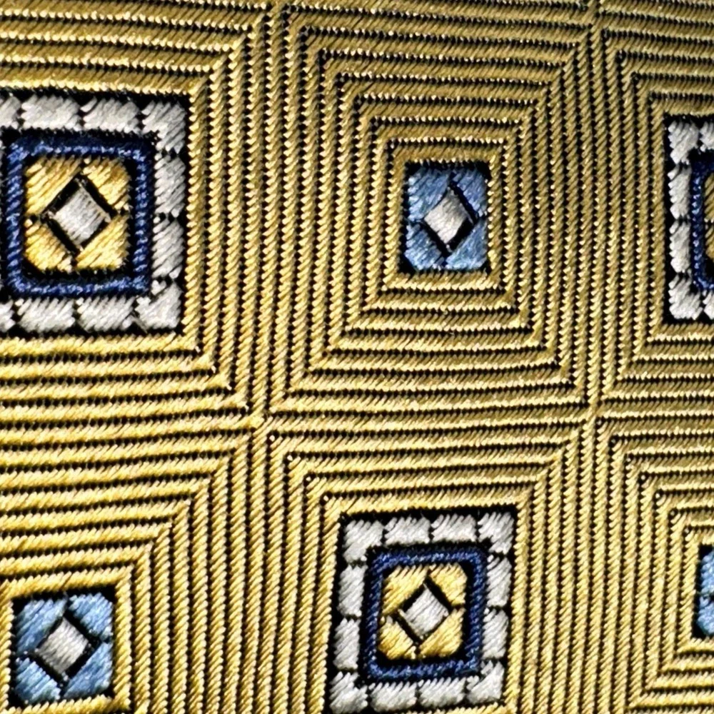 Jos. A. Bank Necktie Mens OS Gold Geometric Silk Classic Collection Professional